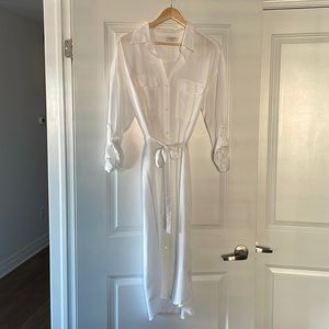 Babaton button up dress. White, Size medium. NWOT